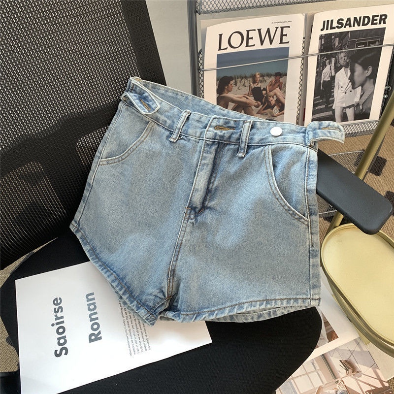 Quần Jeans Lưng Cao Ống Rộng Thêu Hình Trái Tim Màu Sắc Tương Phản Thời Trang Cho Nữ