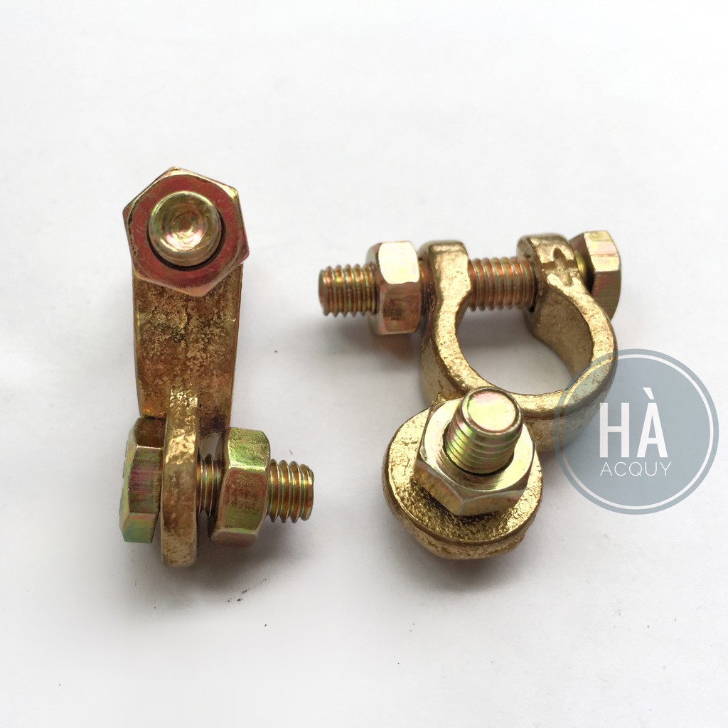 Cọc Bình Ắc Quy Đầu Bọp bằng Đồng Thau tròn Nhỏ - Phi 14  - 1 cặp