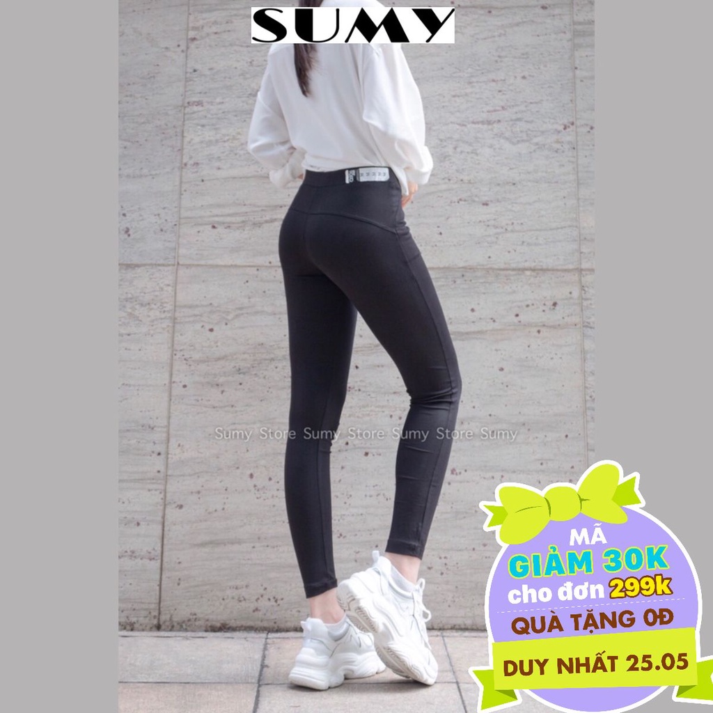 Quần legging dài biker chất dày mịn ko cắn chỉ  co giãn 4 chiều legging lửng nữ cạp cao chống xoắn SUMY STORE