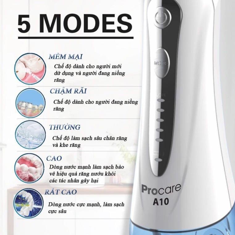 Máy Tăm Nước Chính Hãng Procare A10 (water flosser) - Thế Hệ Mới Cao Cấp - Chăm Sóc Răng Miệng Hiệu Qủa