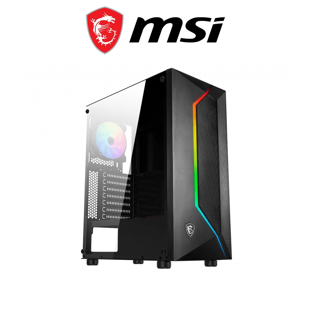 Vỏ Case MSI MAG VAMPIRIC 100R CHASSIS Mid Tower/Màu Đen/Led ARGB