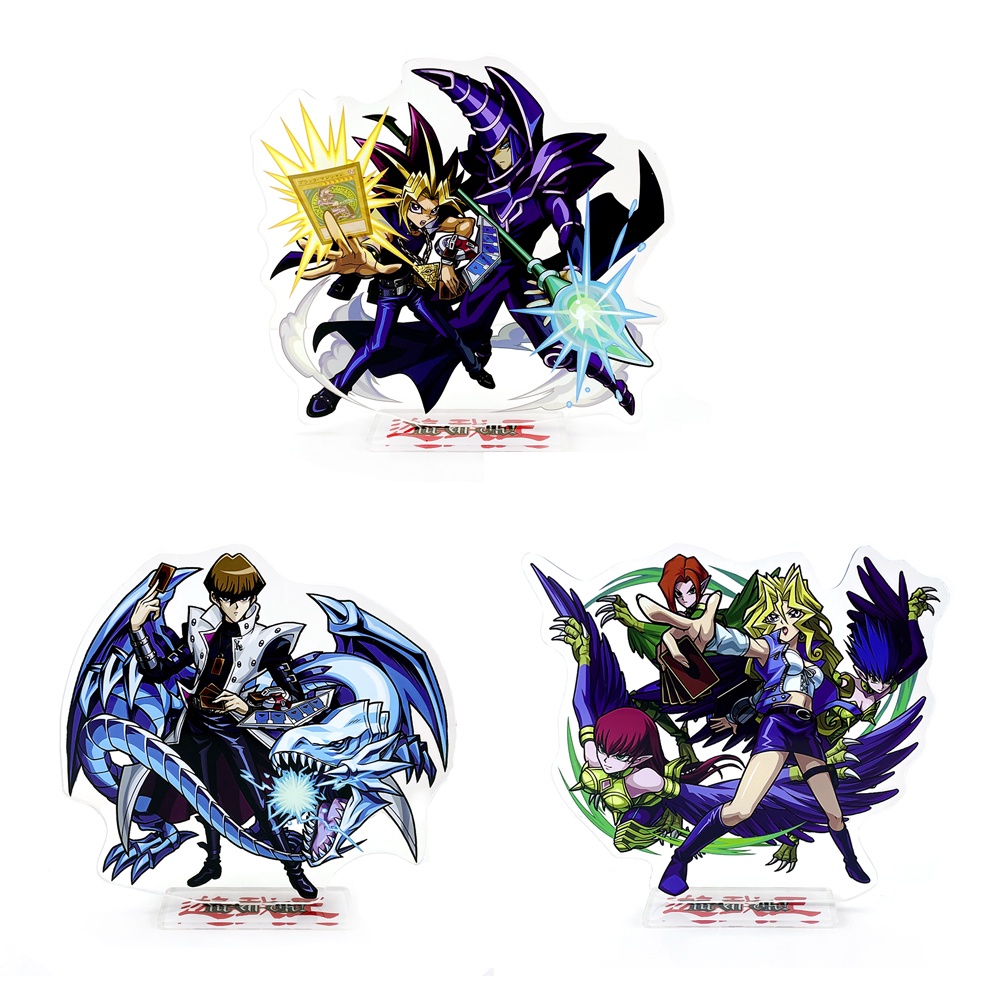 Yu Gi Oh! Mutou Yugi Seto Kaiba Kujaku Mai Giá Đỡ Mô Hình Trưng Bày Bánh Kem Bằng acrylic Mắt Trắng Rồng Harpies