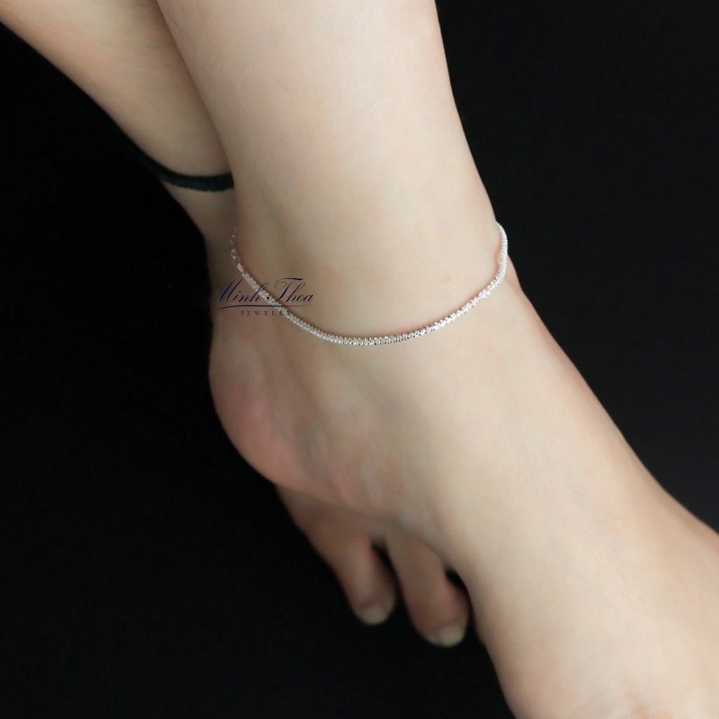 Lắc chân bạc đẹp, lắc chân nữ dây xù bắt sáng trang sức bạc 925 cao cấp Minh Thoa JEWELRY | BigBuy360 - bigbuy360.vn