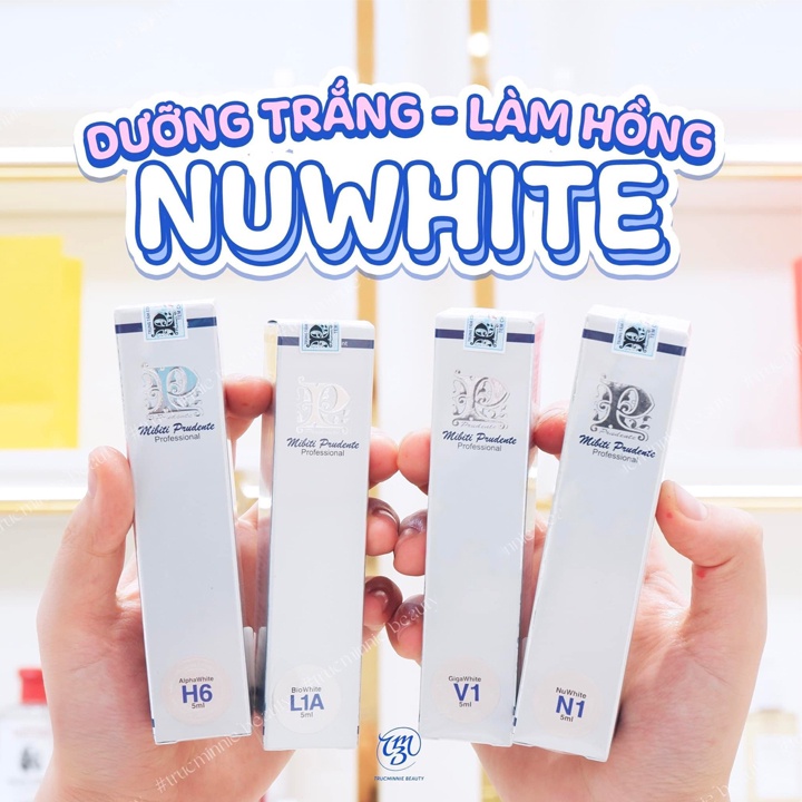 Kem làm hồng vùng kín Nuwhite V1 Giga White Mibiti Prudente 5ml hồng cô bé khử thâm bikini tươi trẻ hồng hào
