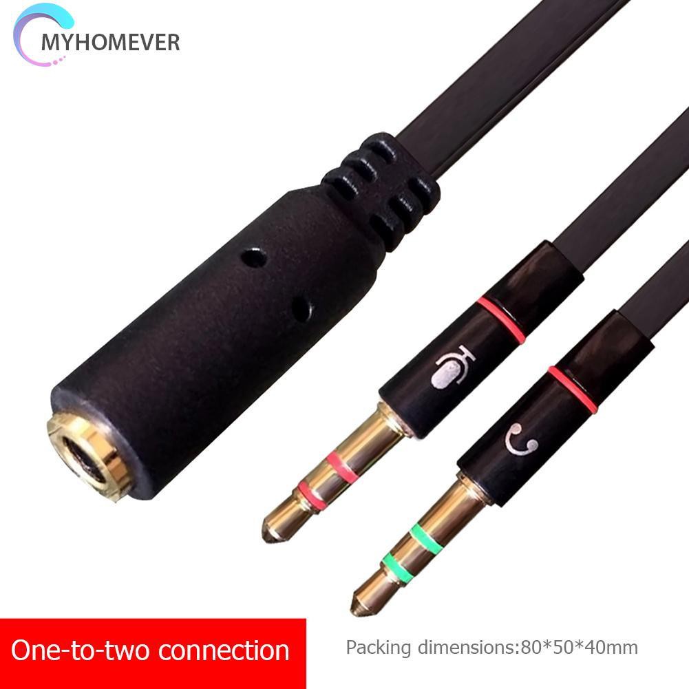 myhomever Headphone Splitter Audio Cable 3.5mm Female to 2 Male Adapter Aux Wire Cord