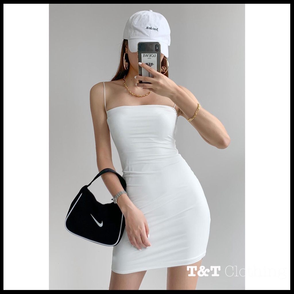 Đầm body 2 dây cọng bún chất thun borip dày mịn đẹp 💃By 23t.shop