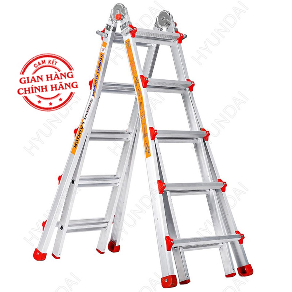 (Freeship LH.Zelo0961500637)Thang nhôm rút đa năng HYUNDAI Ls- 45 - Công nghệ HÀN QUỐC đạt tiêu chuẩn chất lượng cao