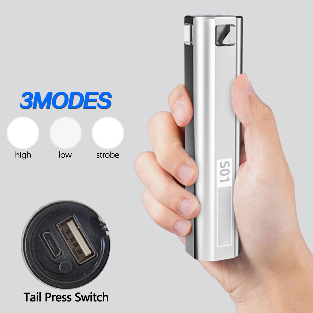 [Mới] Đèn Pin Cầm Tay / Đèn Pin LED 3 Chế Độ Sạc USB Chống Nước Dùng Khi Đi Bộ Đường Dài / Cắm Trại / Sinh Tồn / Sinh Tồn Chất Lượng Cao