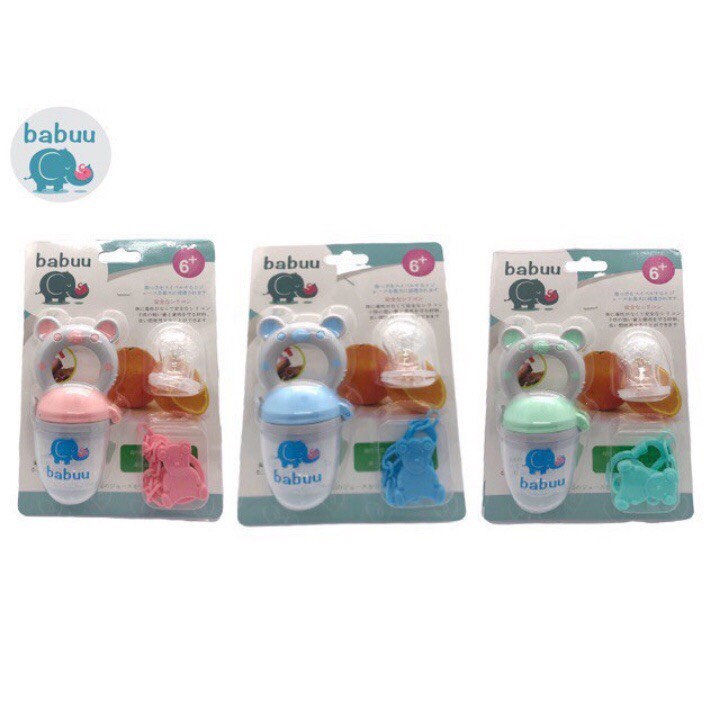Túi nhai chống hóc cao cấp Babuu cho bé tập nhai (tặng kèm 2 túi nhai và dây giữ)