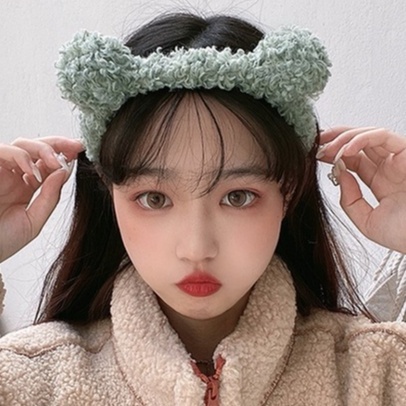 Băng Đô Cài Tóc Bản Rộng Bằng Vải Nhung Màu Xanh Lá Phong Cách Hàn Quốc Cho Nữ