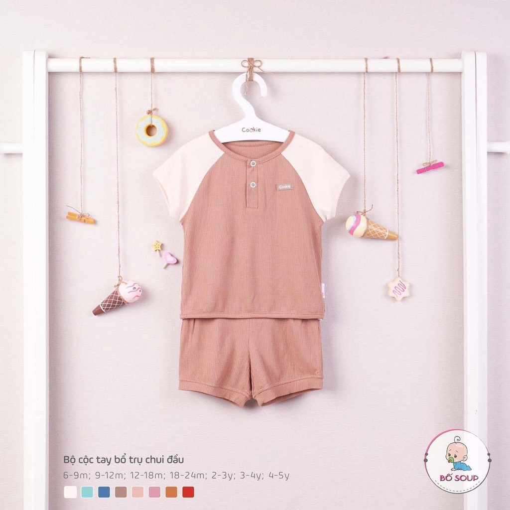 Bộ cộc tay cho bé COOKIE chất liệu cotton hữu cơ an toàn cho bé