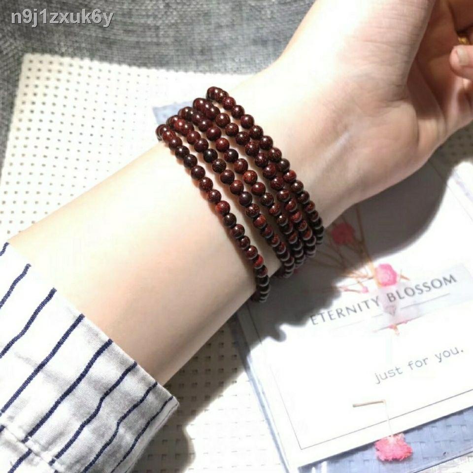 (Giá Hủy Diệt)❍◙✶Vòng tay gỗ đàn hương đỏ lá nhỏ Ấn Độ 3mm4mm hỗn hợp hạt vòng tay 216 nhiều vòng tròn phụ nữ tốt vòng đ