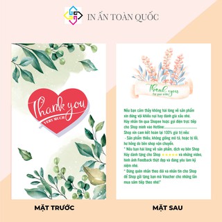 Thẻ card cảm ơn để gửi kèm theo sản phẩm khi đóng hàng, Giấy bìa cứng sang trọng mẫu 01