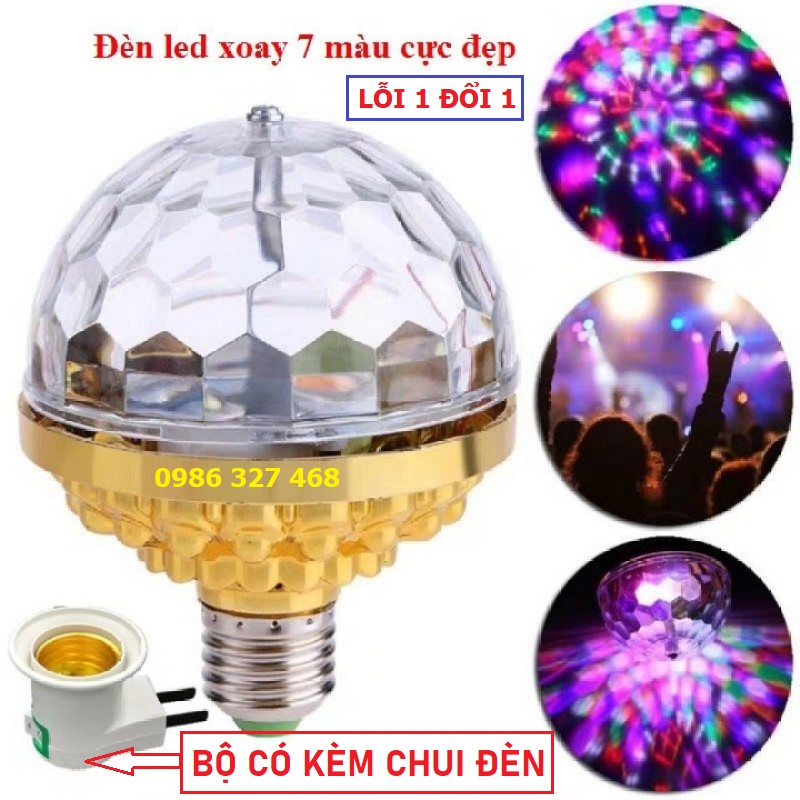 Đèn Led Vũ Trường, Đèn Laser 7 Màu hiệu ứng 360 độ dành cho Vũ Trường, Bar, Sân Khấu, Dân Bay kèm đui cắm công tắc