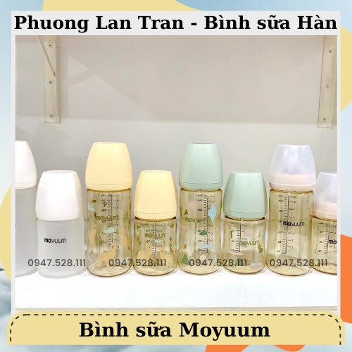 Bình Moyuum bình núm ti size 170ml 270ml mẫu trơn, mây, lạc đà, hoa cúc - nội địa Hàn