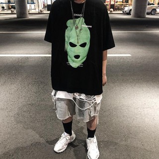 Hàng Có Sẵn Áo Thun Nam Dáng Rộng In Hình Chân Dung Bandit Màu Tối Phong Cách Hip Hop Đường Phố Âu Mỹ