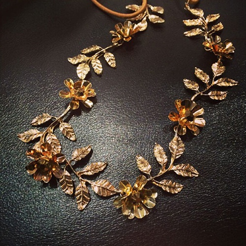 Băng Đô Cài Tóc Co Giãn Hình Hoa Lá Phong Cách Baroque Thanh Lịch Cho Nữ