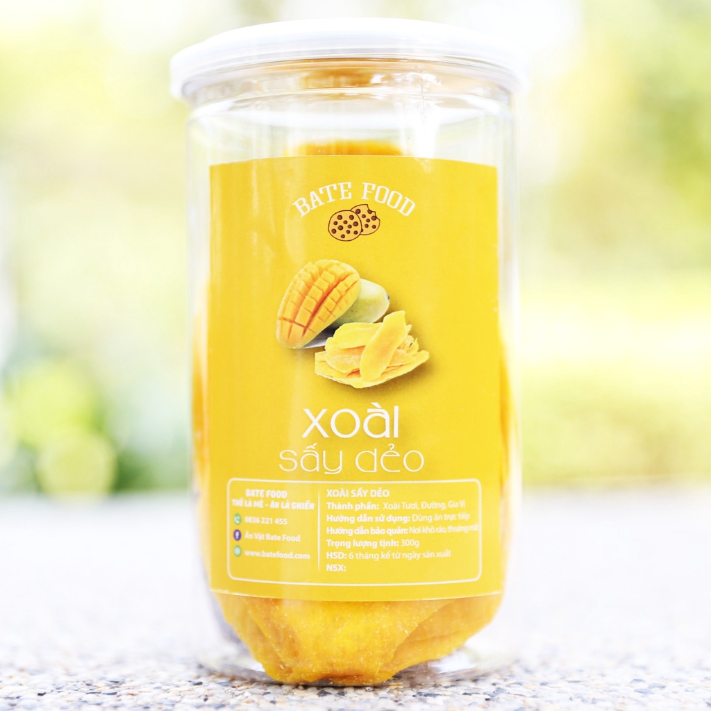 Xoài Sấy Dẻo Tự Nhiên Hũ 300g Thơm Ngon, Loại Đặc Biệt