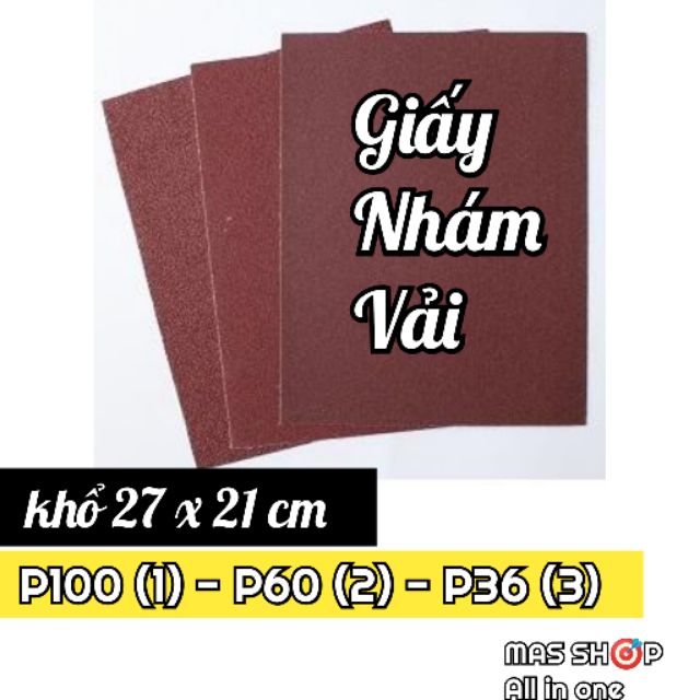 Giấy nhám vải - Số 1, 2, 3