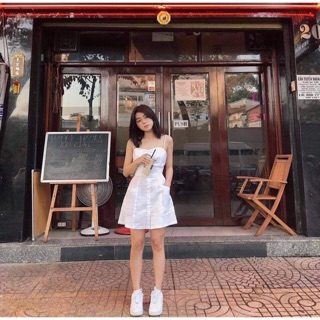 Váy trắng hai dây hở lưng cột nơ siêu xinh ✨✨
