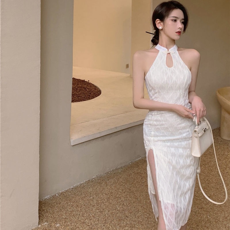 Đầm sườn xám cách tân kiểu dáng mùa hè thanh lịch cho nữ