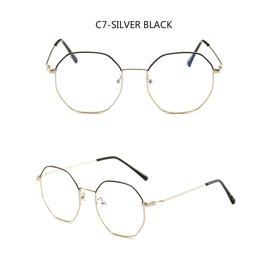 Kính cận gọng đa giác dáng tròn mới bằng kim loại đơn giản | BigBuy360 - bigbuy360.vn