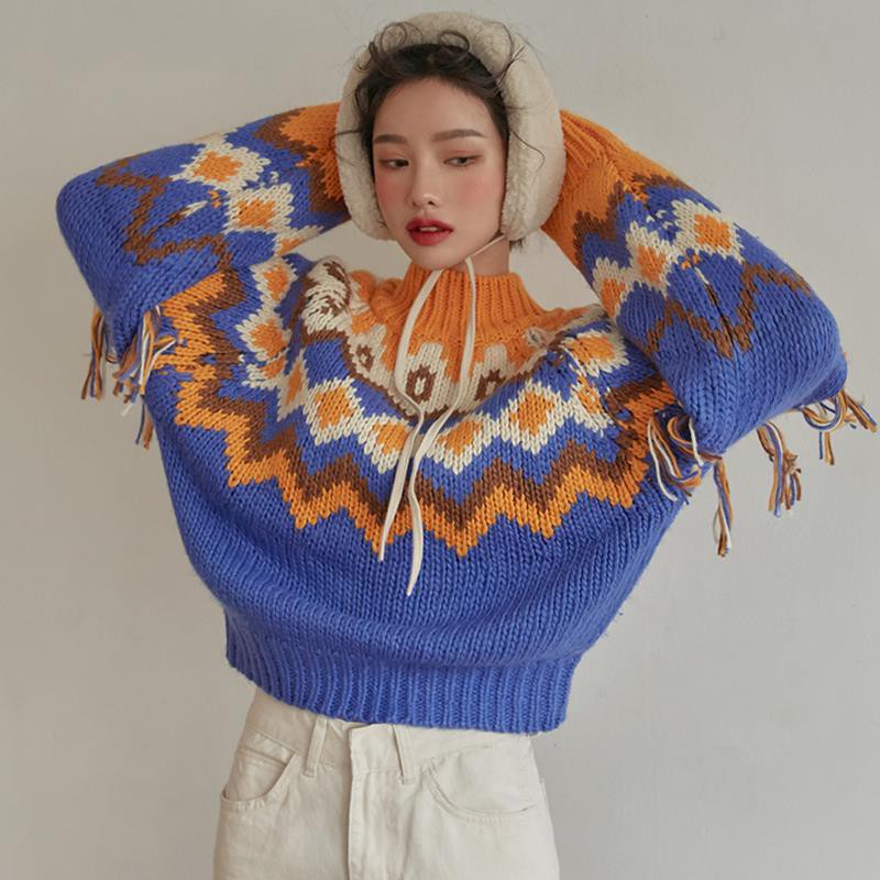 Áo Len Tay Dài Cổ Lọ Thời Trang Dành Cho Nữ