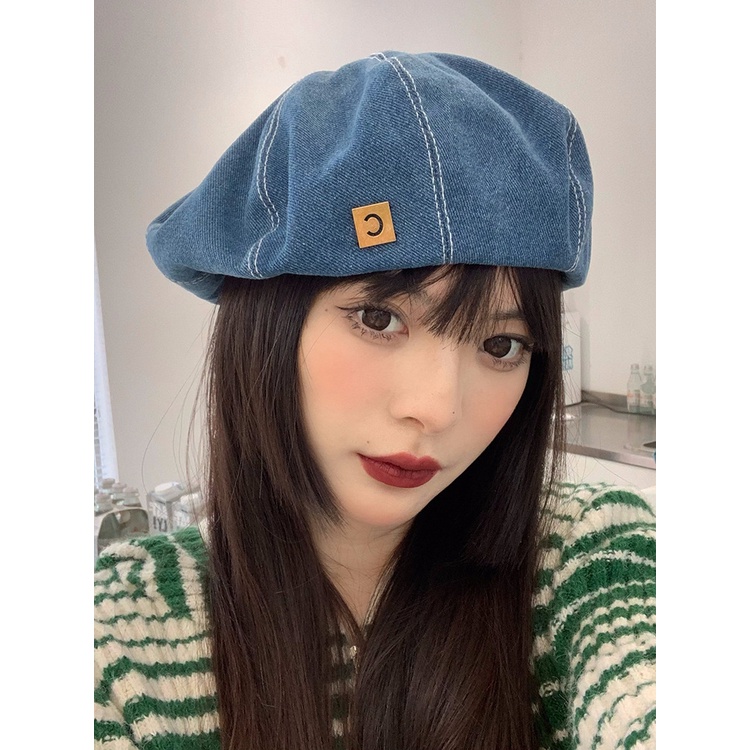 Mũ Beret Cao Bồi Nhật Bản Mặt Tròn Lớn Hợp Thời Trang Xuân Thu Phong Cách Mới Hàn Quốc Cho Nữ