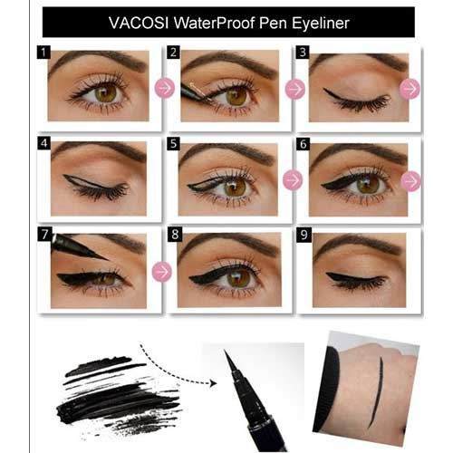 Bút Kẻ Mắt Nước Siêu Lì VACOSI WATERPROOF EYELINER PEN 100% 100% chính hãng