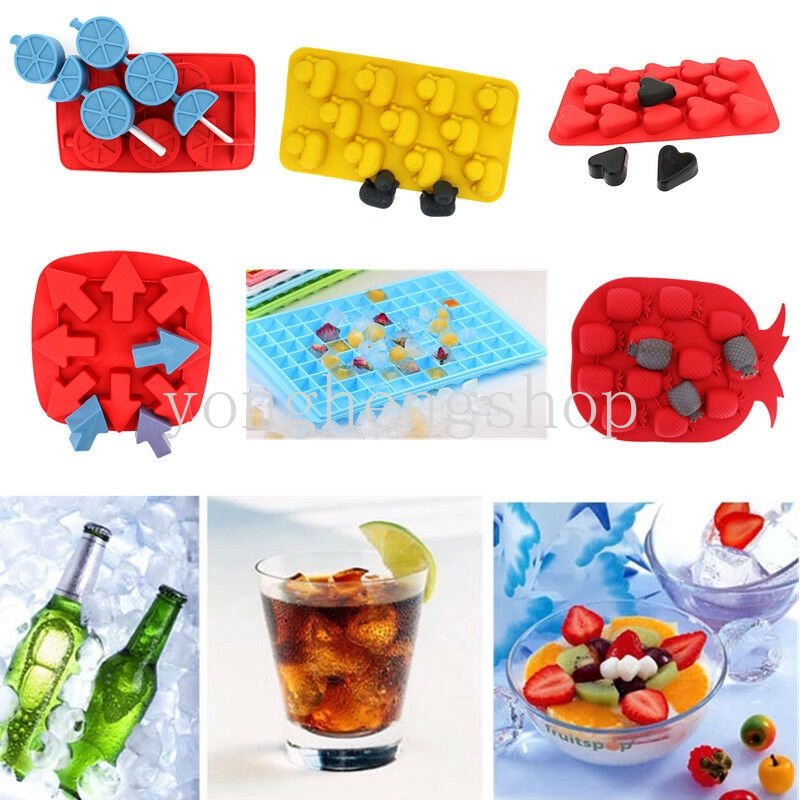 Khuôn Silicon Làm Đá / Xà Phòng / Kẹo / Sô Cô La Hình Trái Cây Dễ Thương DIY