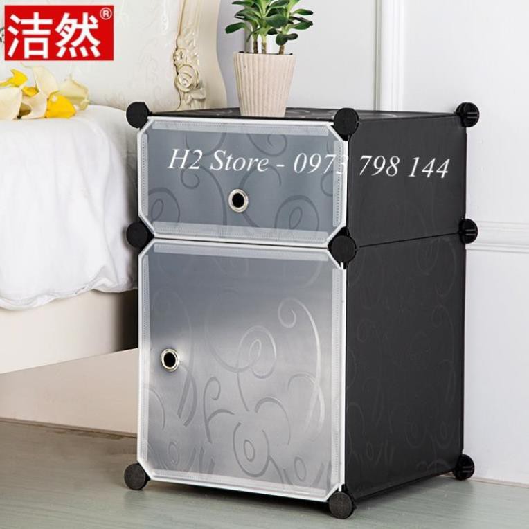 [MẪU ĐỘC] TỦ NHỰA LẮP GHÉP MINI ĐẦU GIƯỜNG CỬA TRẮNG TRONG ĐỂ ĐỒ ĐA NĂNG THÔNG MINH