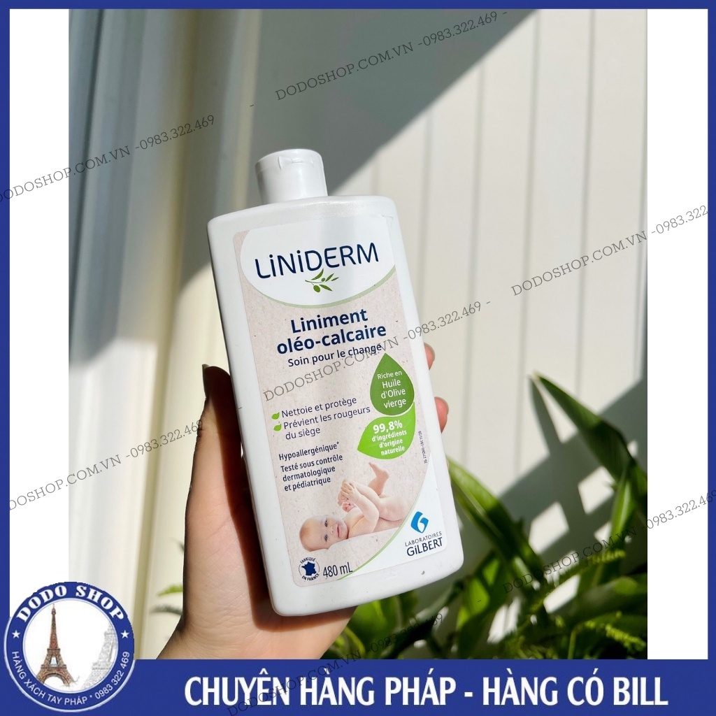 Kem thay bỉm Liniderm của Gilbert 480ml giúp mông khô thoáng, chống hăm, tiện lợi. Dung dịch thay bỉm liniment, liniderm