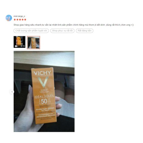 Kem chống nắng Vichy SPF 50 Ideal Soleil Emulsion Anti-Brillance mã MP47 | BigBuy360 - bigbuy360.vn