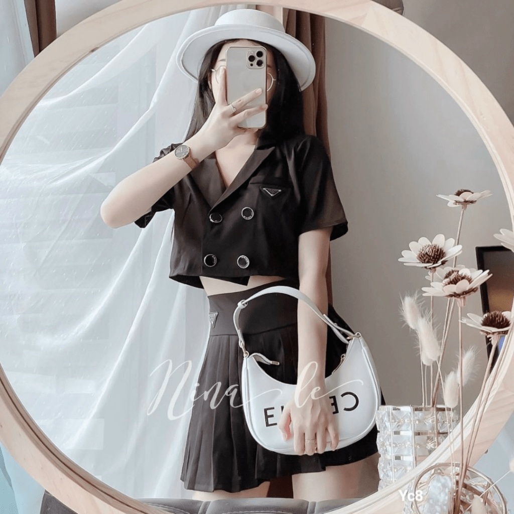 [ HOT COMBO ] SET ĐỒ NỮ ( ÁO TOP, VÁY NGẮN XẾP LY) PHONG CÁCH HÀN QUỐC, THỜI TRANG, SANG TRỌNG, SIÊU XINH XẮN UP shop va