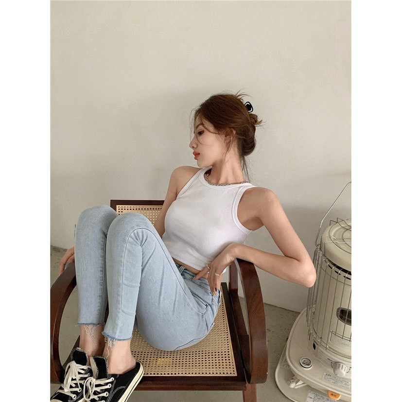 [Ảnh Thật] Áo croptop ba lỗ ngược chất cotton co dãn tốt, mặc tôn dáng, 3 màu sang chảnh | BigBuy360 - bigbuy360.vn