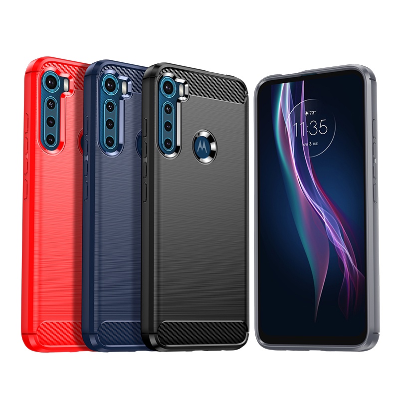 Ốp Điện Thoại tpu Silicone Mềm Chống Sốc Họa Tiết Sợi Carbon Cho Motorola Moto One Fusion plus