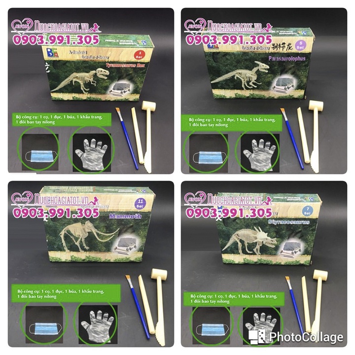 Đồ chơi game khảo cổ đào hóa thạch khủng long Dinosaur 16-20cm size M