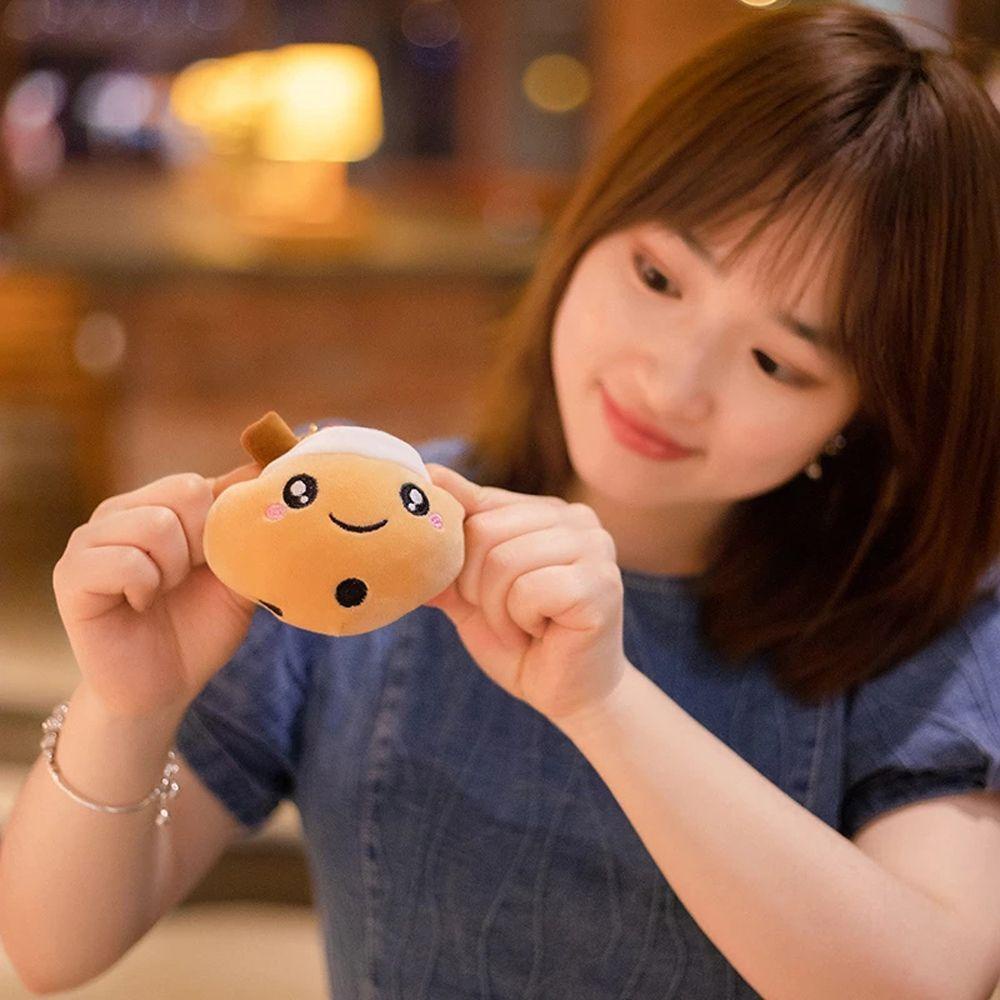 Móc khóa trà sữa nhồi bông dễ thương sáng tạo làm quà tặng sinh nhật/đồ trang trí cho nam nữ
