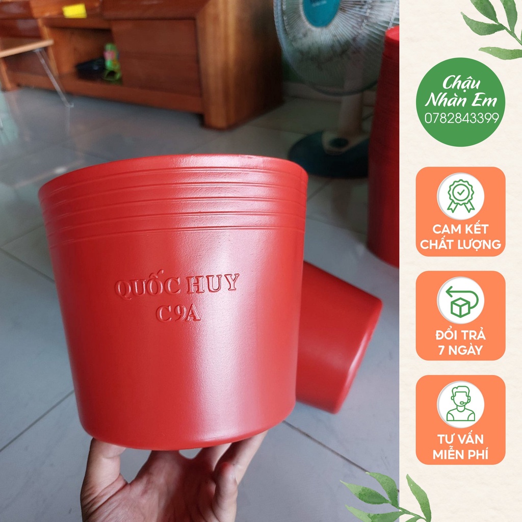 Chậu nhựa đỏ mềm Liên An trồng cây bền, đẹp C10 100 chiếc - 100c10 đỏ