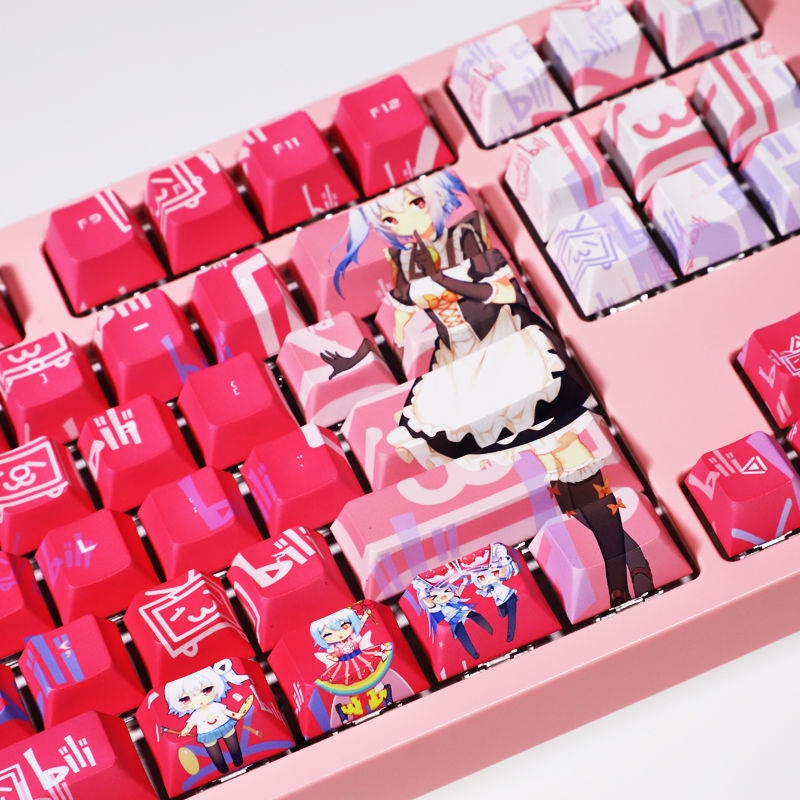 PBT 108 keys bilibili chủ đề keycap Bilibili phim hoạt hình anime otaku bàn phím cơ học dễ thương keycap