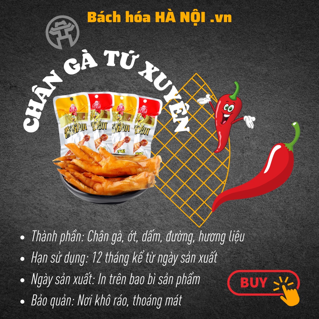 Chân Gà Cay Tứ Xuyên Ăn Liền 32g - Ăn Vặt Ngon - Bách hóa HÀ NỘI