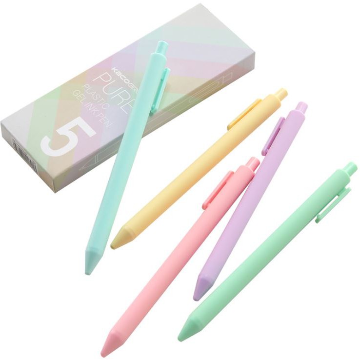 Set 5 bút Kaco Green Pure Pastel mực đen