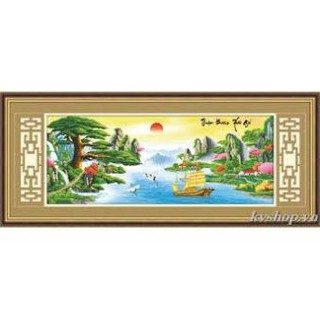[ Sale sốc] Tranh thêu phong cảnh thuận buồm xuôi gió 152x65cm