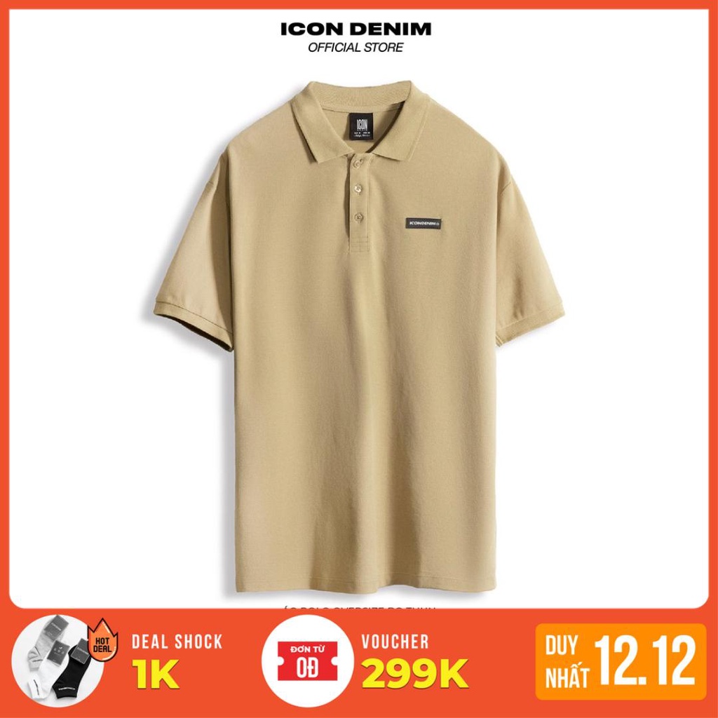 Áo Polo Nam Tay Ngắn ICON DENIM Oversize Bo Thun