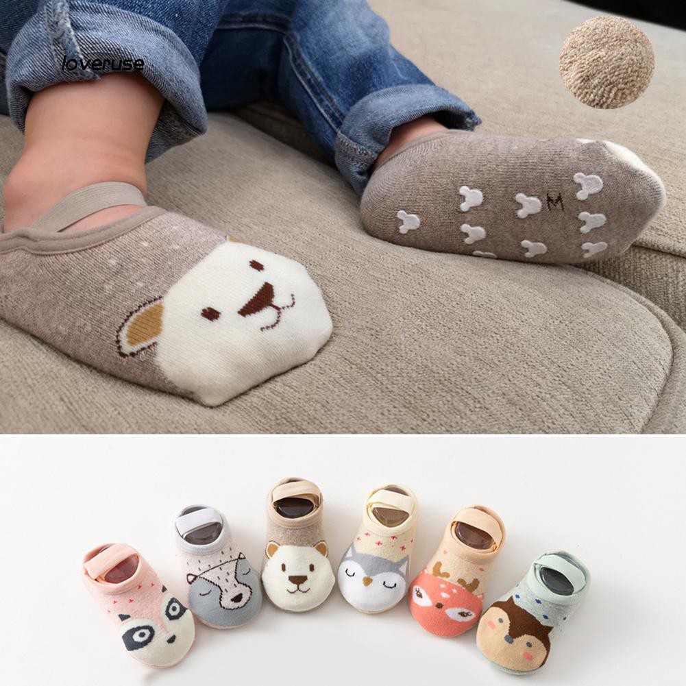 Vớ bông mềm chống trượt hình thú dễ thương cho bé sơ sinh