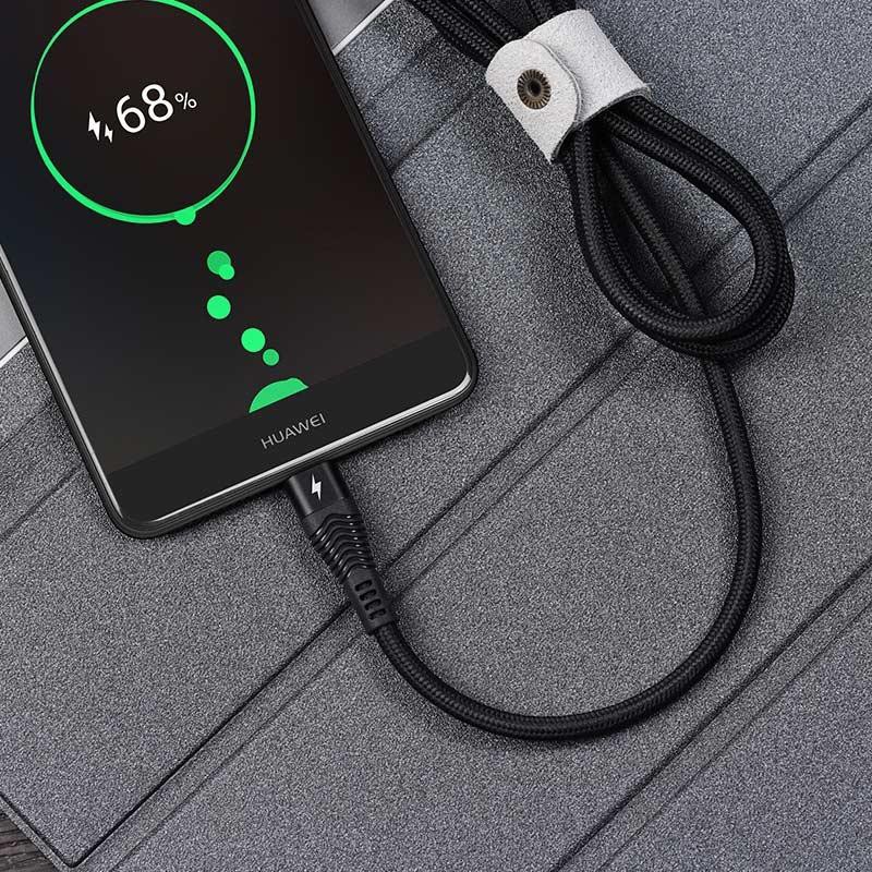 Cáp sạc nhanh Type C Hoco U53 cho Huawei, Oppo (Hỗ trợ sạc nhanh 5A, 1.2m)