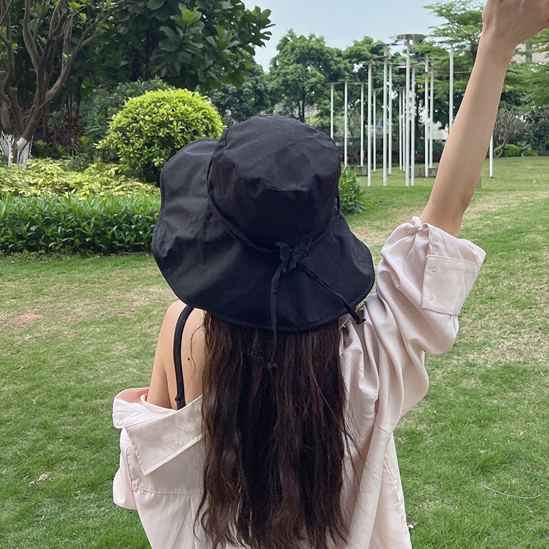 Nón Vành Rộng Chống Tia Uv Siêu Nhẹ Thoáng Khí Phối Ren Hình Bướm Thời Trang Mùa Hè Cho Nữ