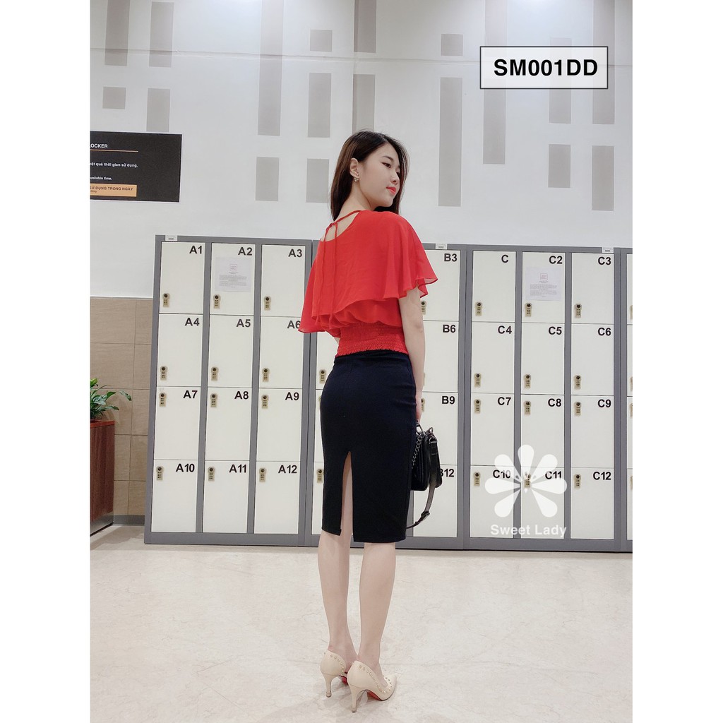Áo kiểu nữ đẹp Hàn Quốc voan bo eo phối tà gợi cảm sweetlady ảnh thật freeship