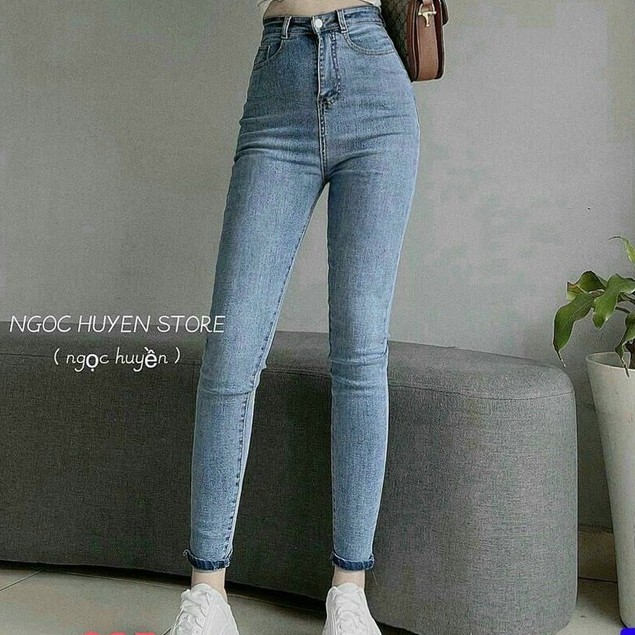 Quần Jean Nữ Lưng Cao,quần jean màu xanh nữ Chất Jean Co Giãn thoải mái vải mềm chuẩn xịn dáng cao T-Fashion Shop QN625