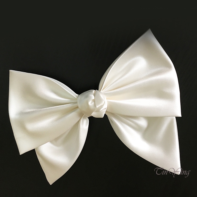 GETNOIVAS Kẹp Tóc Nơ Bằng Satin Trắng Chất Lượng Cao Mềm Mại Thoải Mái Cho Cô Dâu